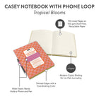 Tropical Blooms Casey Notebook with Phone Loop