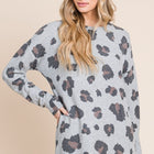 BOMBOM Leopard Drop Shoulder T-Shirt