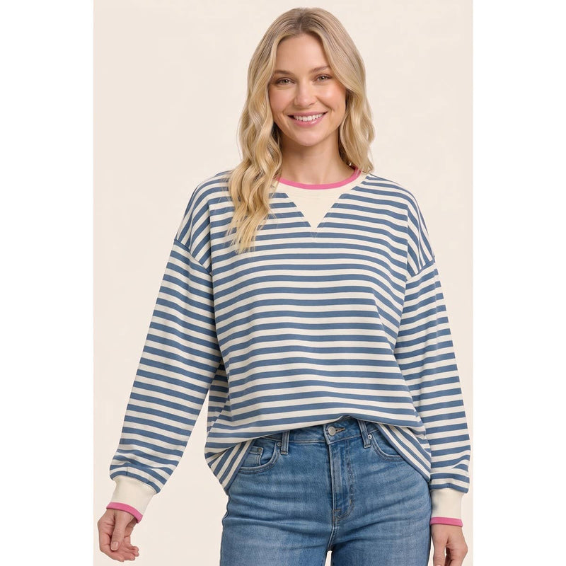 RELAXED FIT STRIPED SWEATSHIRT