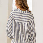 Oversized Button Down Striped Top