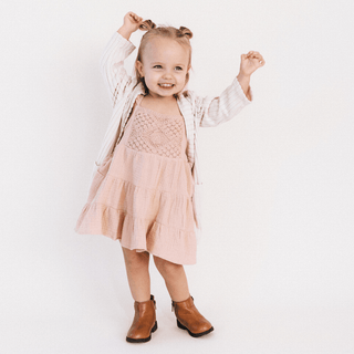 Dusty Rose Crochet Mommy & Me Dress - Child