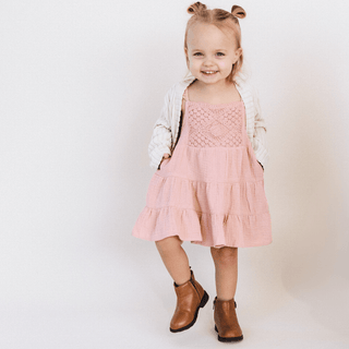 Dusty Rose Crochet Mommy & Me Dress - Child