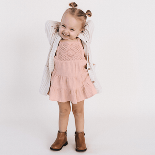 Dusty Rose Crochet Mommy & Me Dress - Child
