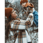 Hooded Brown & Gray Flannel Jacket- Adult