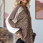 Animal Print V Neck Pullover Top