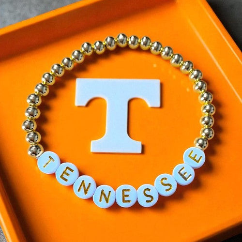 SC - Tennessee Gold Beaded Bracelet