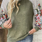 Printed Round Neck Long Sleeve Top