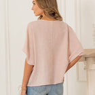 Plus Patchwork Striped Dolman Sleeve Top