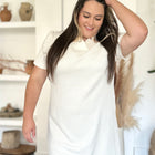 Double Take Full Size Texture Short Sleeve Dress