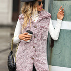 Full Size Button Down Collared Neck Vest