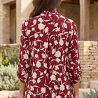 Ruffled Collar Lizzy 3/4 Sleeve Lightweight Blouse