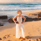 Soft White Crochet Jumpsuit - Child