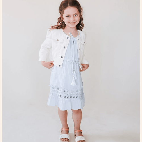 Ivory Cropped Denim Jacket - Child