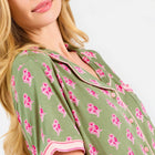 Charlotte Pajama Pants Set | Petal Sketch Olive