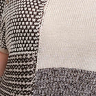 MULTI PATTERN COLORBLOCK SHORT SLEEVE SWEATER