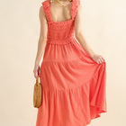 And The Why Smocked Ruffled Tiered Dress