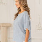Plus Patchwork Striped Dolman Sleeve Top