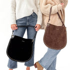 Rosalie Rivet Suede Hobo Bag