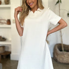 Double Take Full Size Texture Short Sleeve Dress