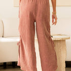 Relaxed Fit Wide Leg Pants with Patch Pockets