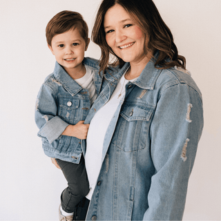 Distressed Denim Jean Jacket - Women
