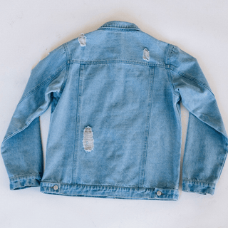 Distressed Denim Jean Jacket - Women
