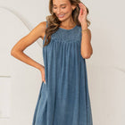 Relaxed Fit Sleeveless Denim Mini Dress