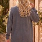 Curly Ribbed Relaxed Front Pocket Cardigan