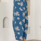 Relaxed Fit Floral Denim Wide Leg Pants