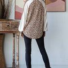 Animal Print V Neck Pullover Top