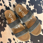 COME GET ME BLACK STRAP SANDALS