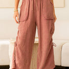 Relaxed Fit Wide Leg Pants with Patch Pockets