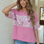 Best Friends Forever Pink Collared Top