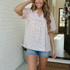 State Fair Summer Ruffle Neck Babydoll Blouse