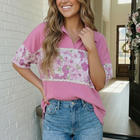 Best Friends Forever Pink Collared Top
