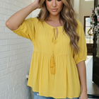 The Bee's Knees Yellow Peplum