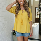 The Bee's Knees Yellow Peplum