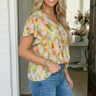 Painted Canvas Green Babydoll Top
