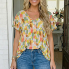 Painted Canvas Green Babydoll Top