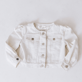 Ivory Cropped Denim Jacket - Infant