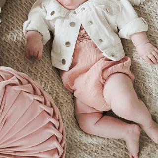 Ivory Cropped Denim Jacket - Infant