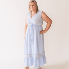 Blue Cotton Maxi Dress - Women