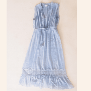 Blue Cotton Maxi Dress - Women