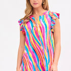 Dear Scarlett Lizzy Flutter Sleeve Top in Multi