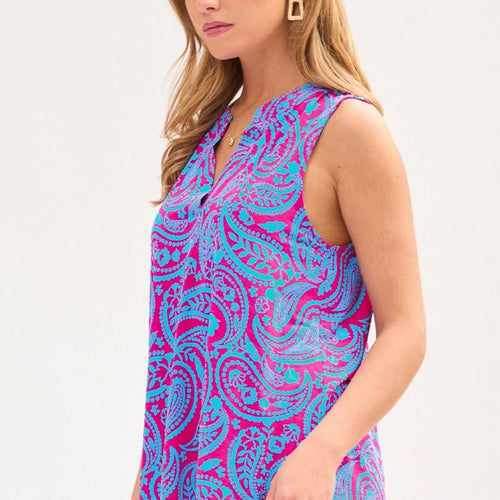 Dear Scarlett Lizzy Tank Top in Pink/Aqua