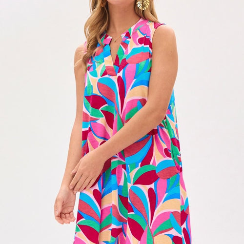 Dear Scarlett Lizzy Tank Dress in RoyalMulti