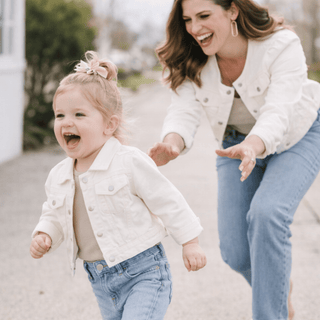Ivory Cropped Denim Jacket - Child
