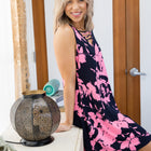 Neon Floral Swing Dress