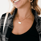 Mama Pendant with White and Gold Necklace