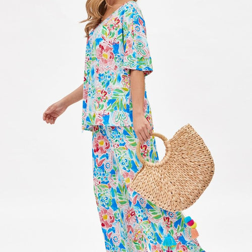 Dear Scarlett Cabana Set in Floral Royal